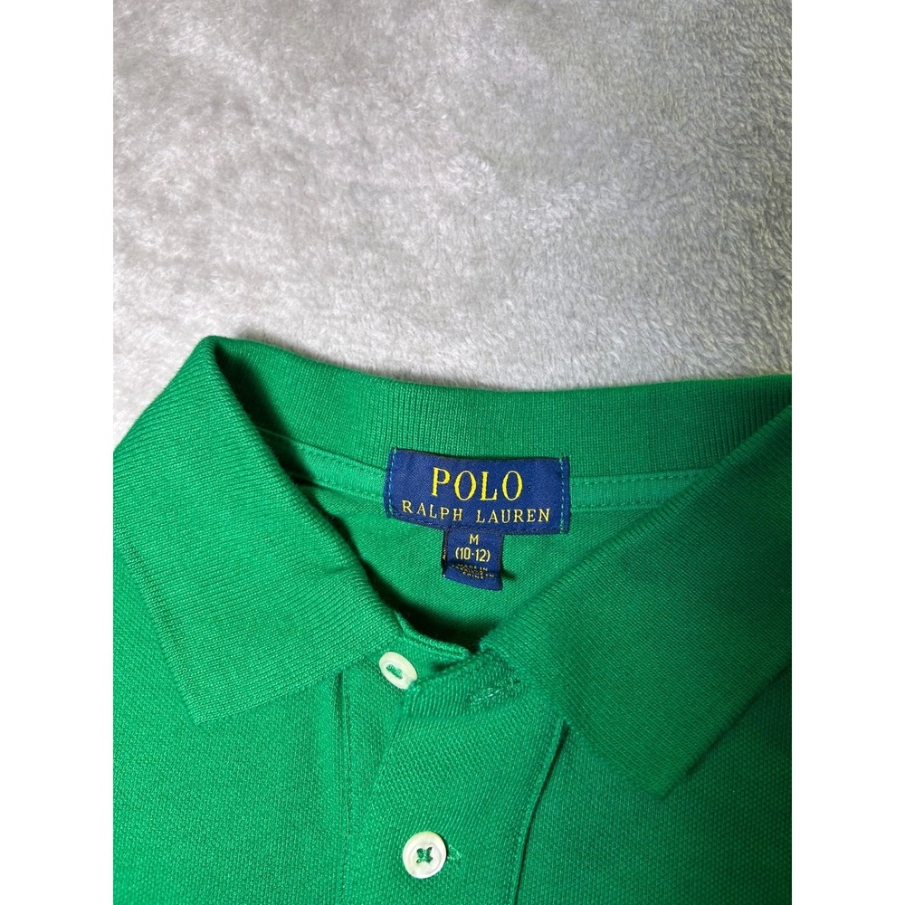 Polo Ralph Lauren Polo Shirt Boys Green Classic Fit Cotton Medium 10-12 - Picture 4 of 9